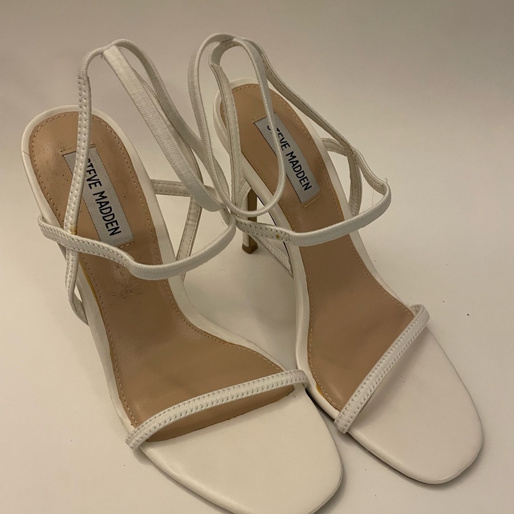 Steve Madden White Strappy Heels
